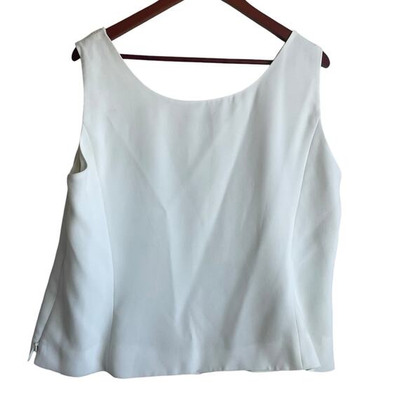 Kasper Women Top 18 Ivory Decorative Bodice Career Layering Professional Neutral - Picture 3 of 11